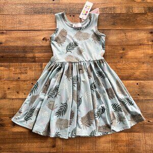 NWT Dot Dot Smile Sleeveless Scoopneck Dress Blue Ferns 3/4